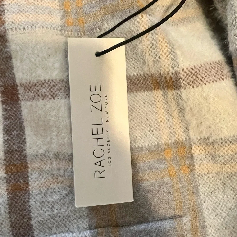 NWT Rachel Zoe Plaid Utility Jacket in Cream and Tan. Super soft. - Picture 5 of 5